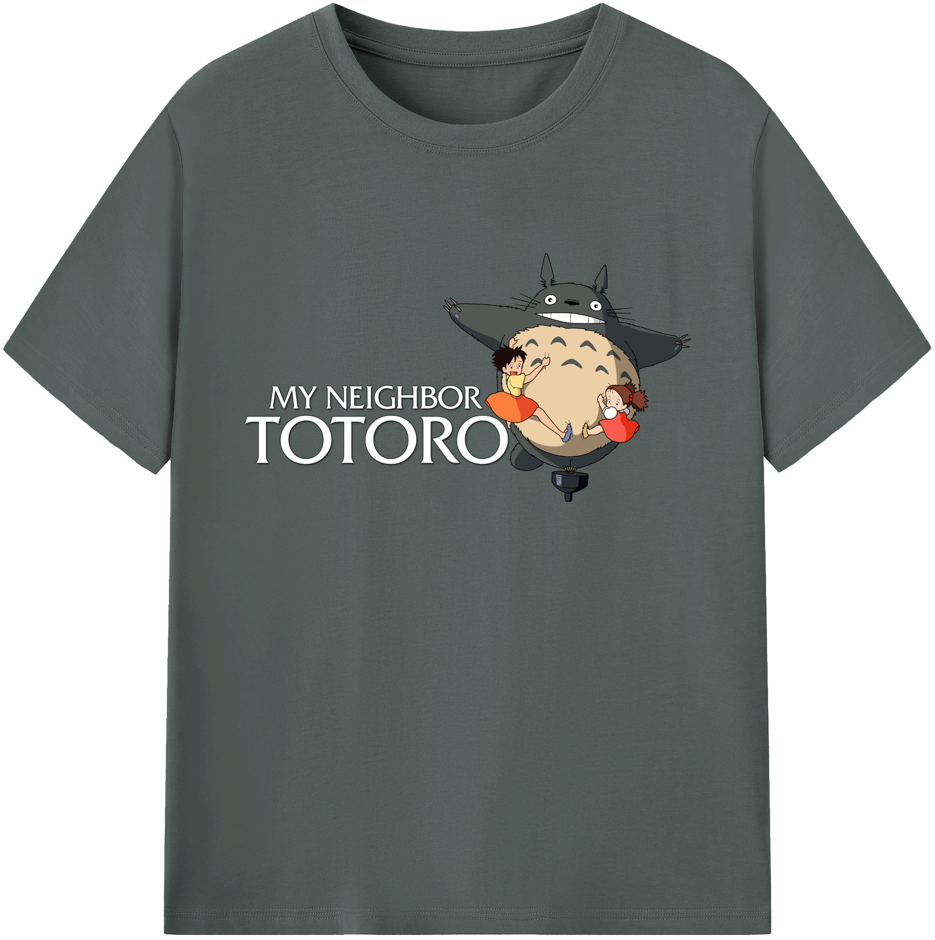 （画像用） となりのトトロ 草壁メイ 草壁サツキ My Neighbor Totoro Satsuki Kusakabe Mei Kusakabe 綿100％ メンズ半袖Tシャツ｜肌触りやわらか＆通気性
